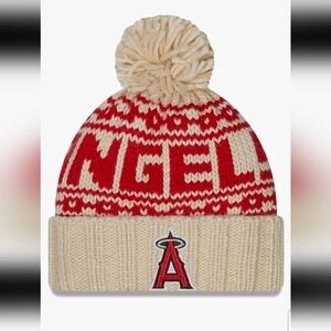 New Era Women LA Los Angeles Angels Tan Sport Knit Cuffed StretchBeanie One Size